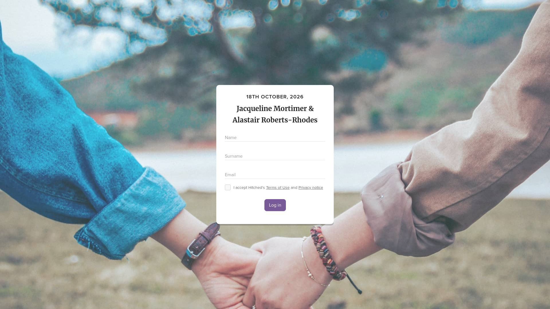 website screenshot of https://jacquelineandalastair20.com/