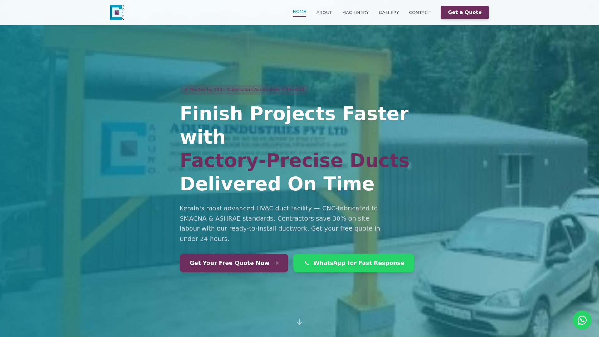 website screenshot of https://aduro-industries-website.pages.dev/