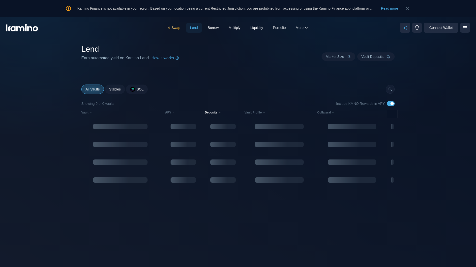 website screenshot of https://kamino.com
