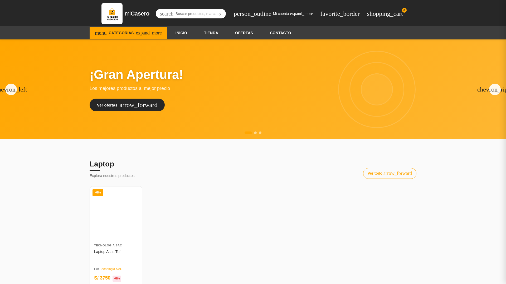 website screenshot of https://micaseroapp.com/