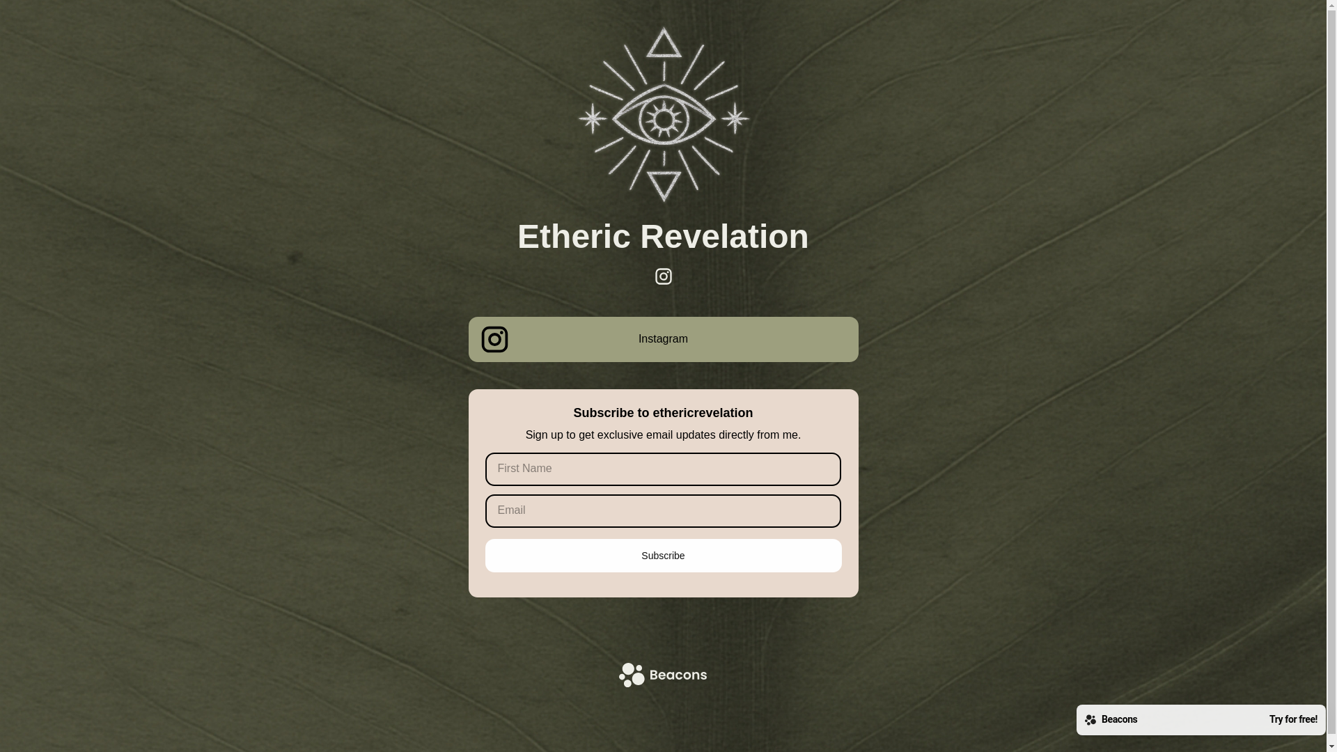 website screenshot of https://ethericrevelation.com/