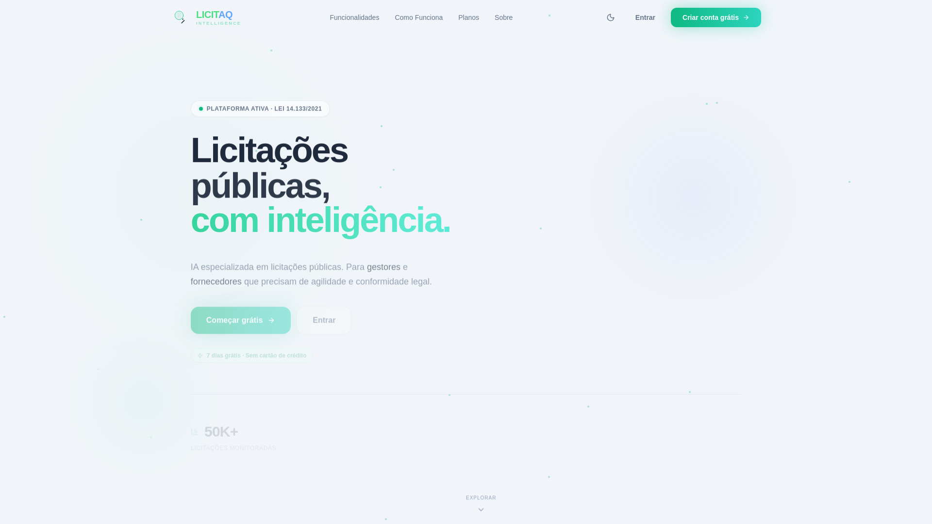 website screenshot of https://licitaq.com.br/