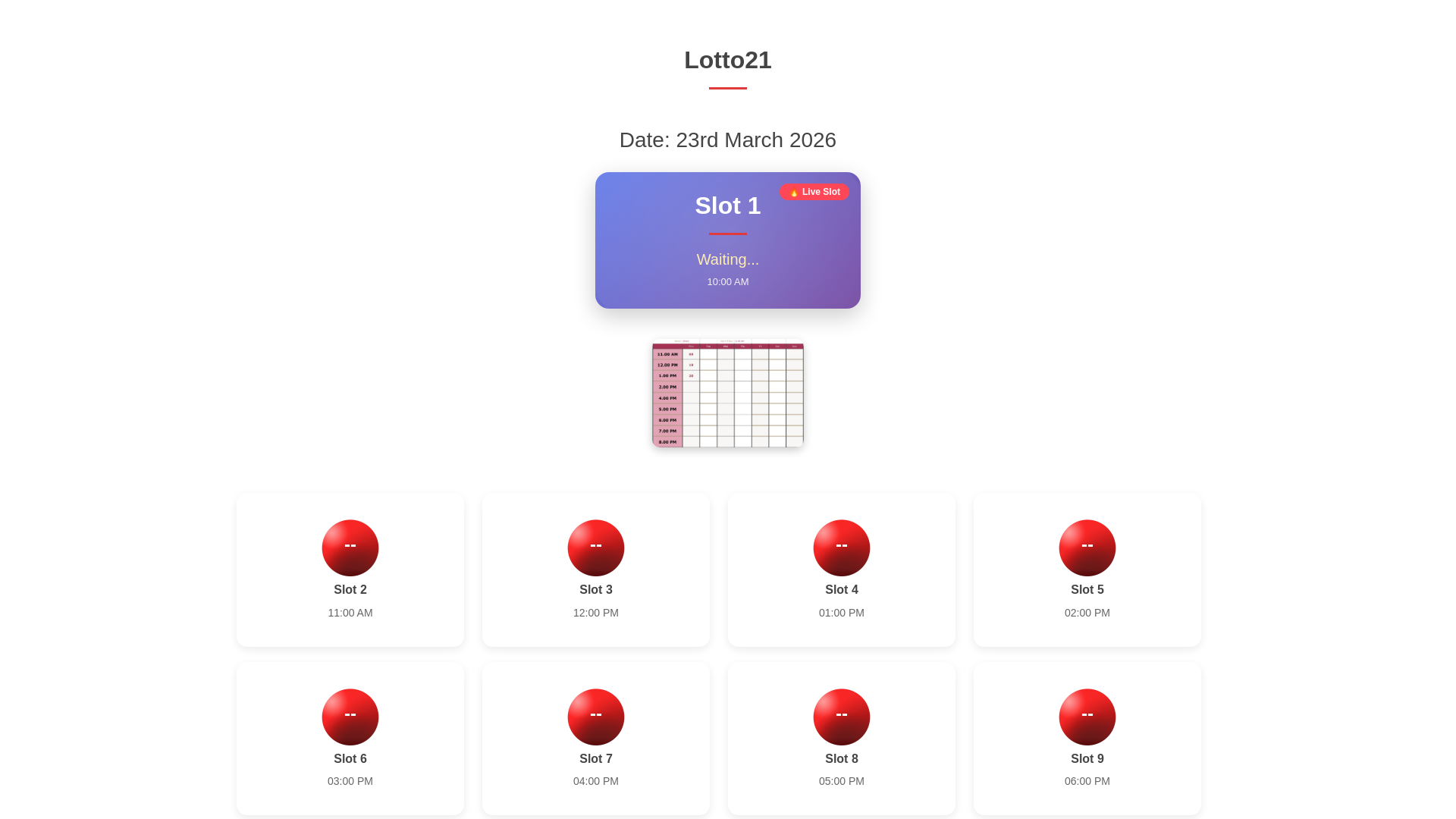 website screenshot of https://lotto21.in/