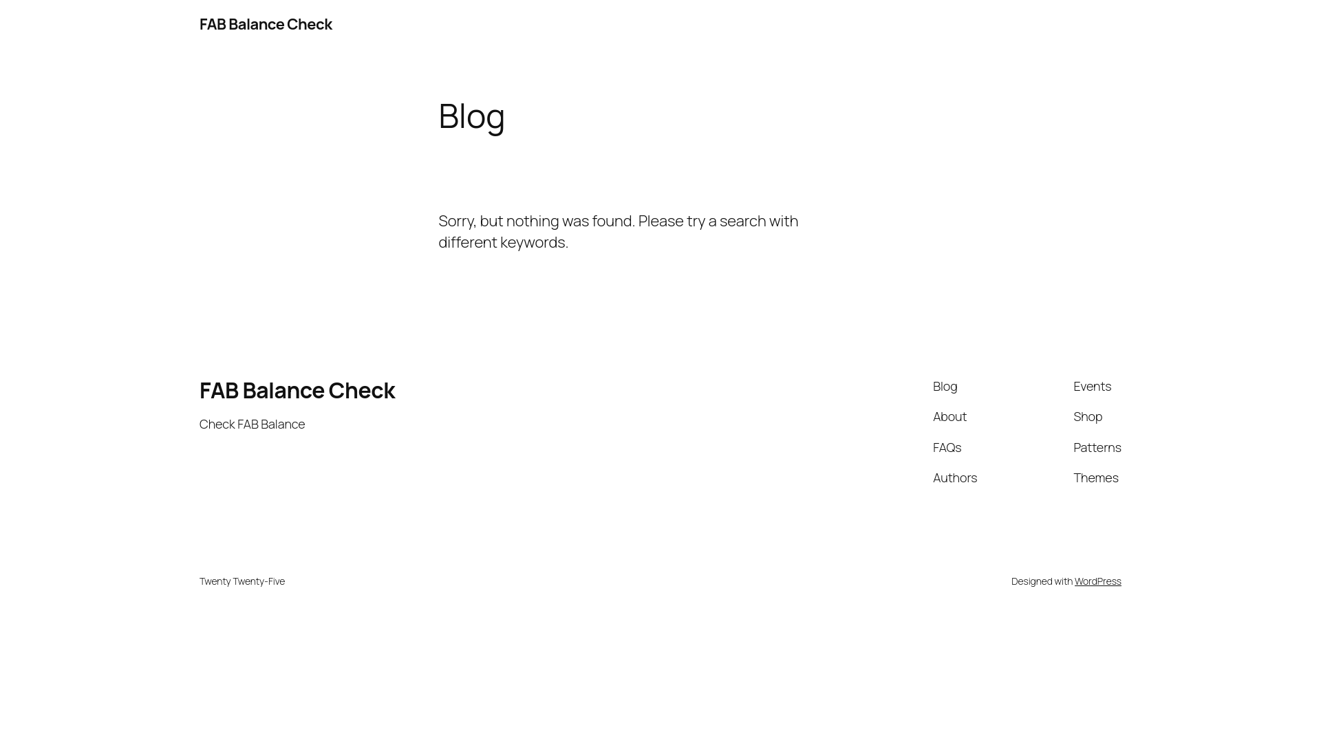 website screenshot of https://fabbankbalancecheck.org/
