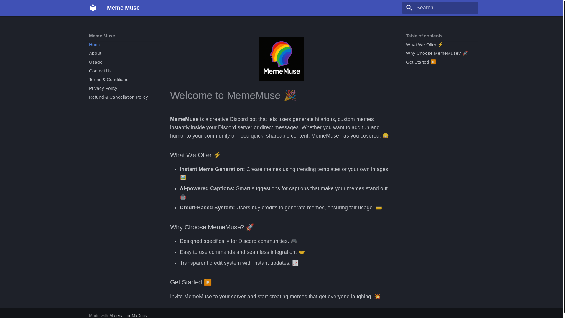 website screenshot of https://mememusewebsite.pages.dev/