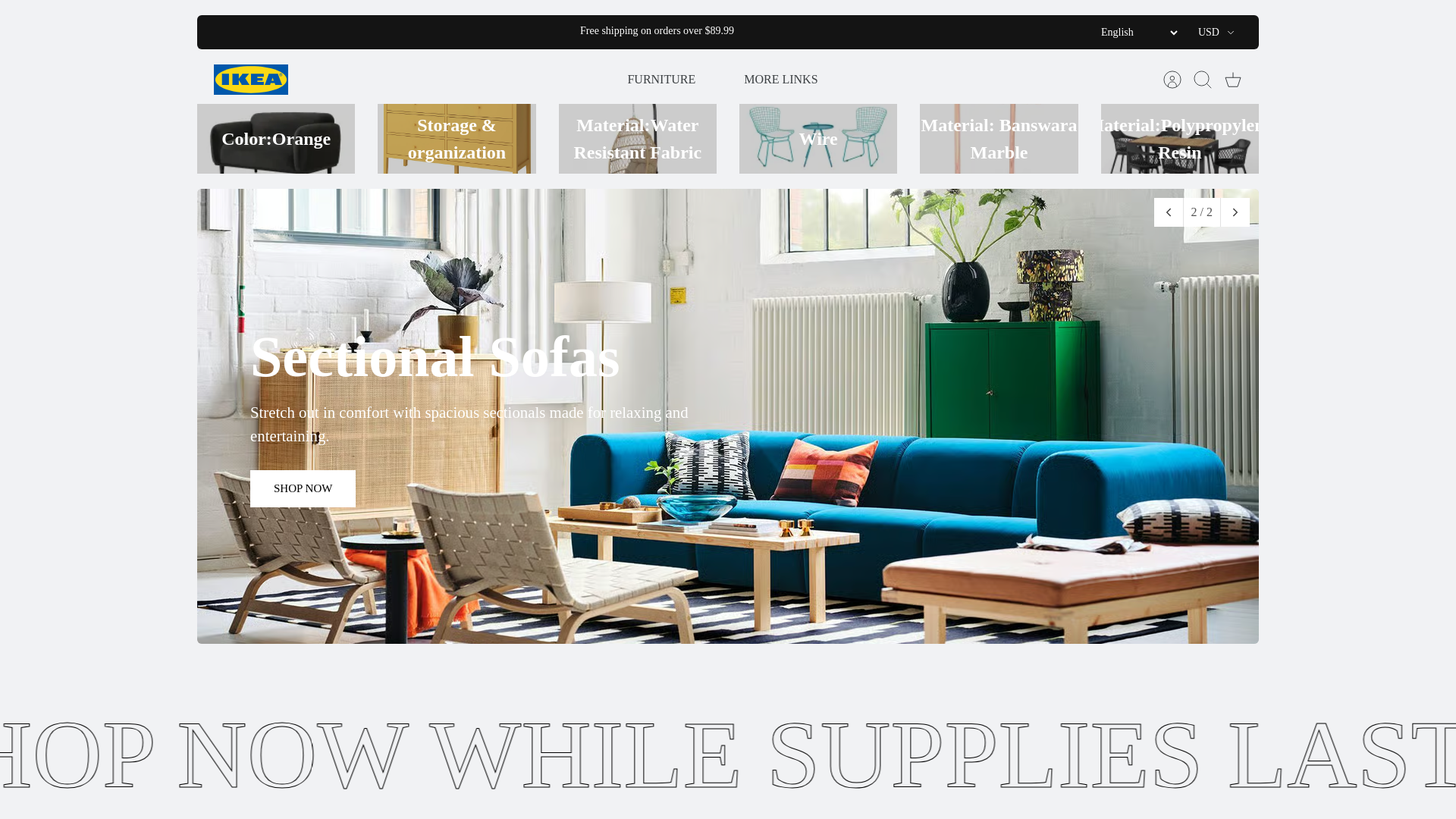 website screenshot of https://ikeafurniturediscounts.shop