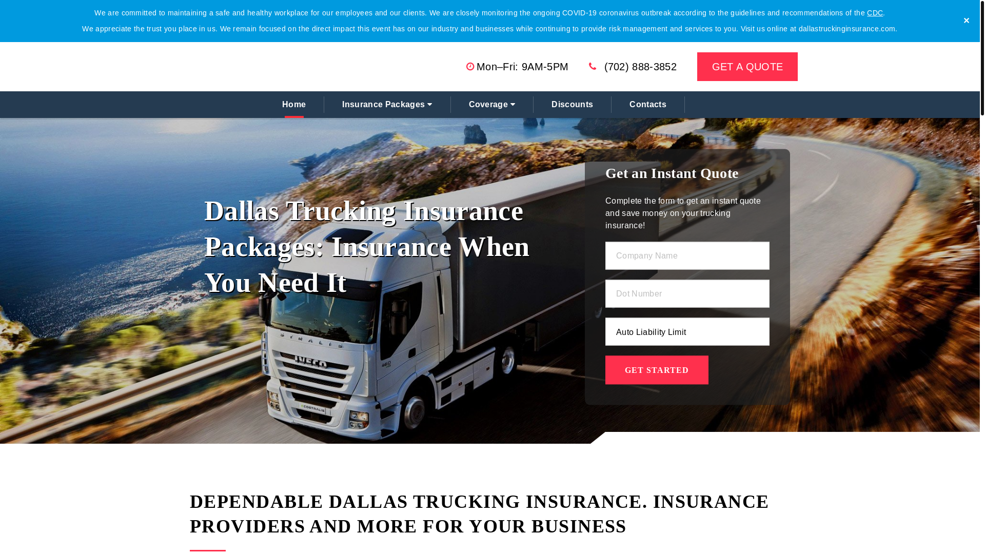 website screenshot of https://dallastruckinginsurance.pages.dev/
