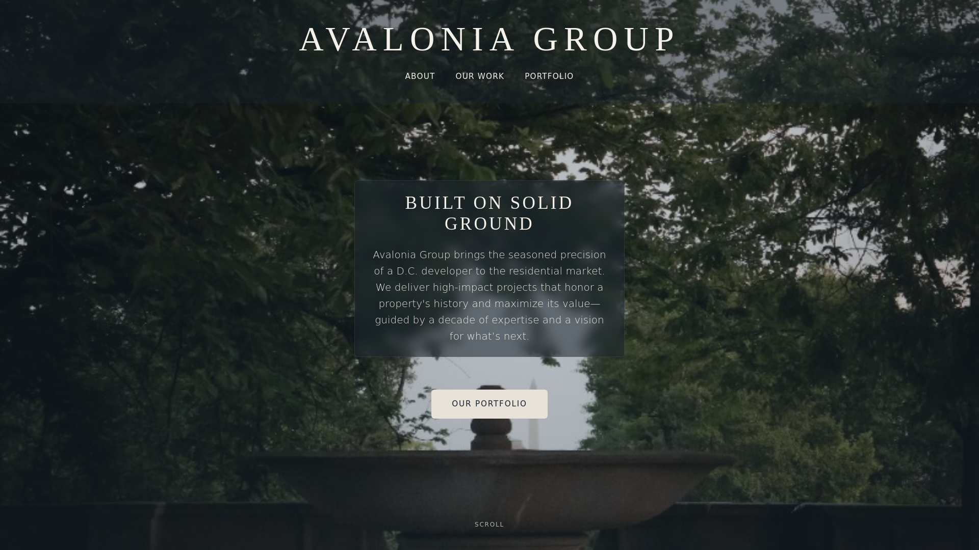 website screenshot of https://avaloniagroup.com/