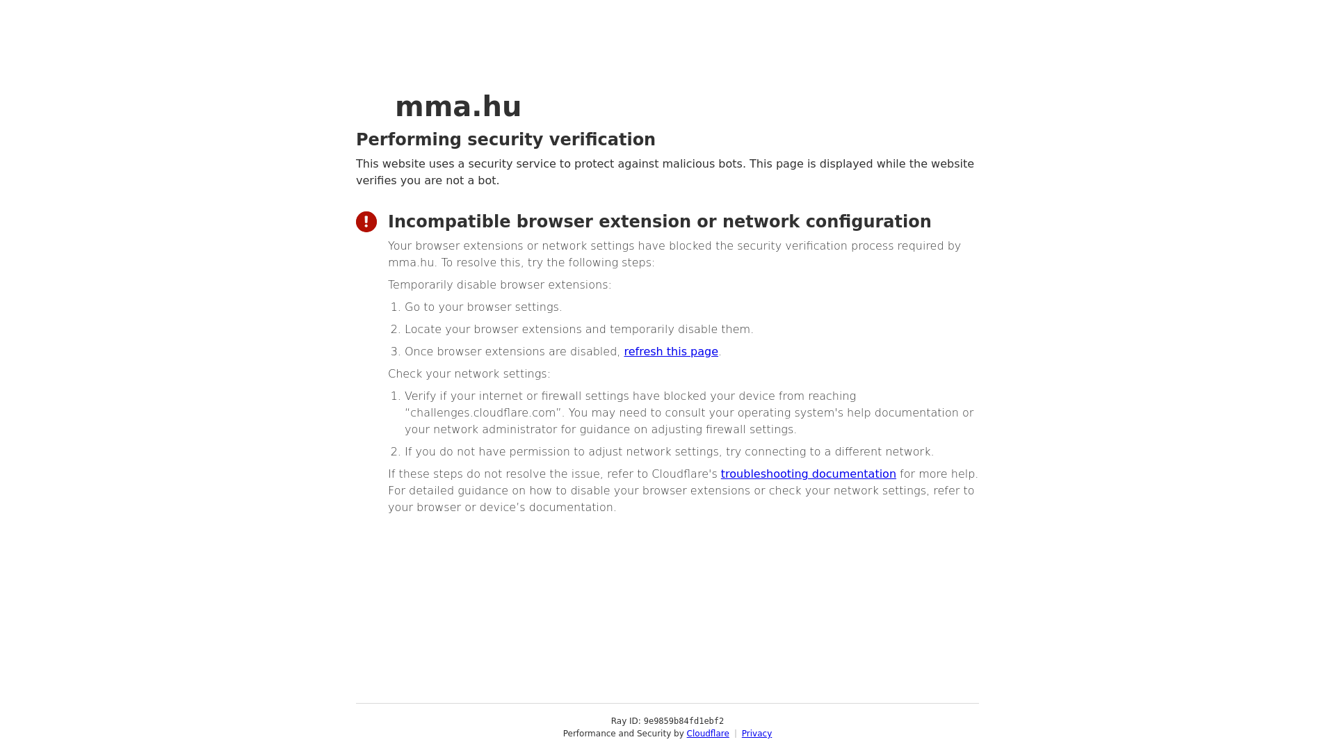 website screenshot of https://mma.hu/