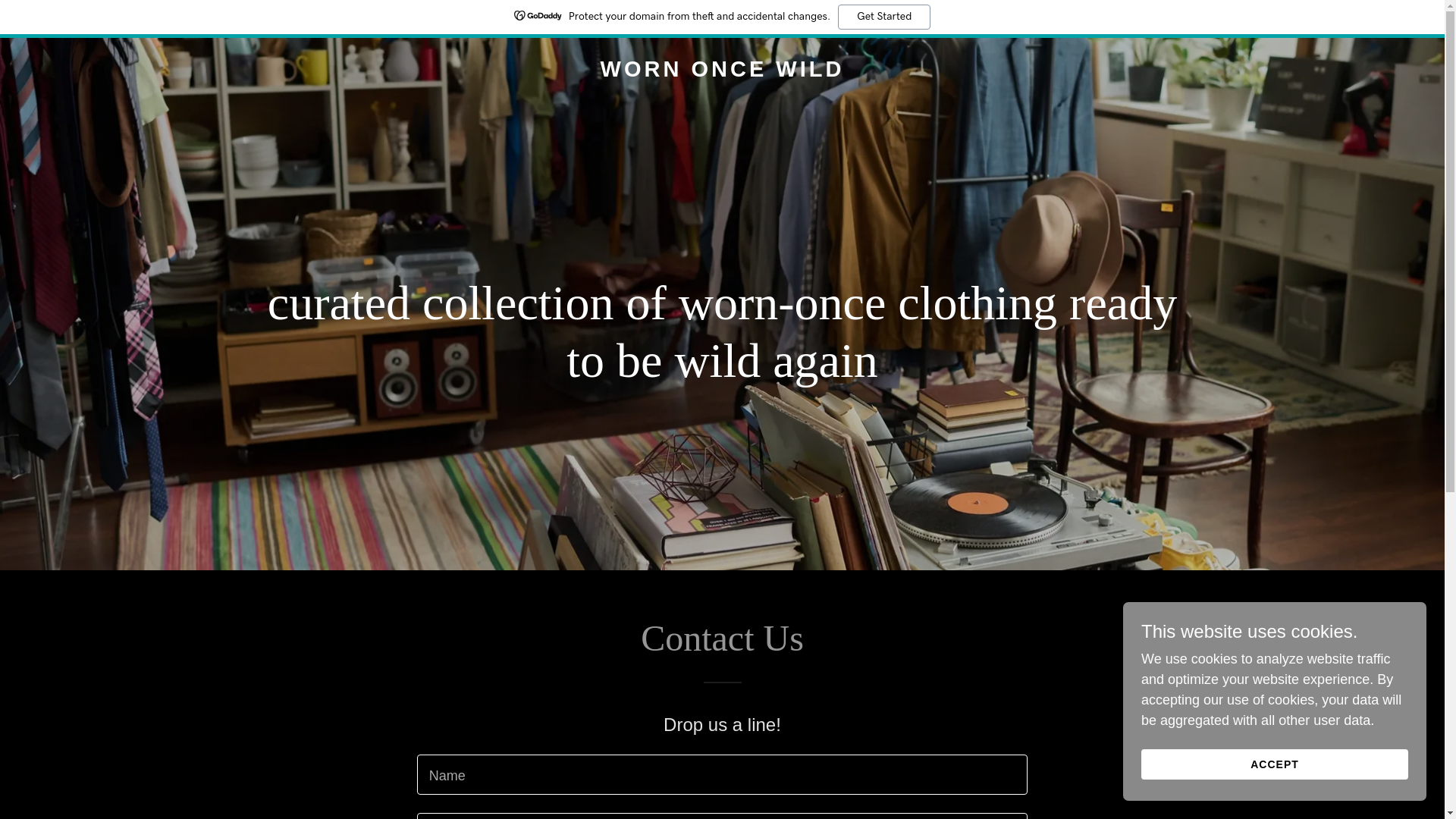 website screenshot of https://wornoncewild.com/