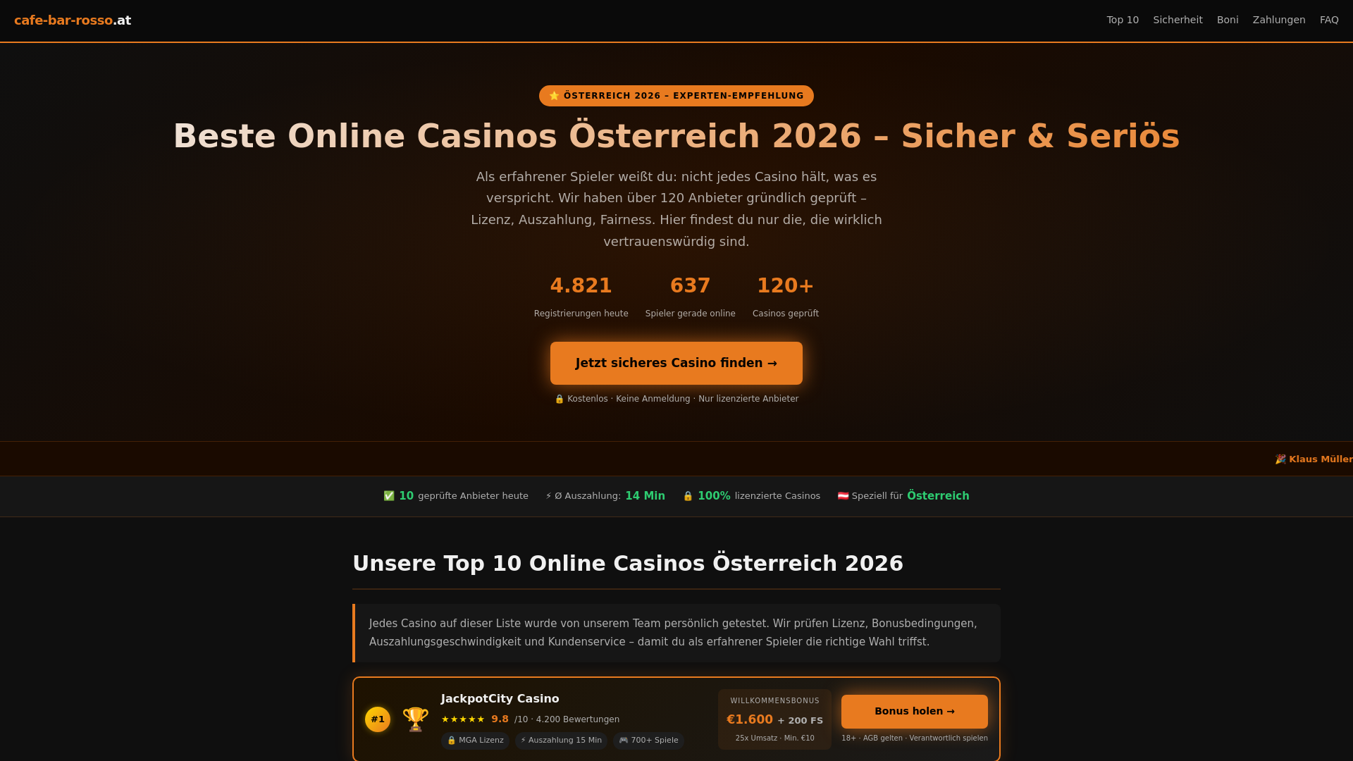 website screenshot of https://cafe-bar-rosso-at.pages.dev/