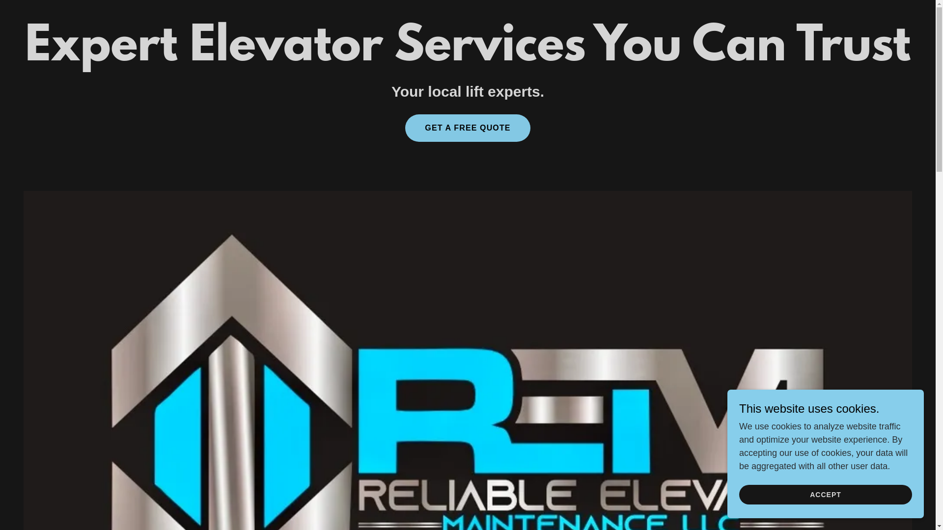website screenshot of https://reliableelevatorfl.com/