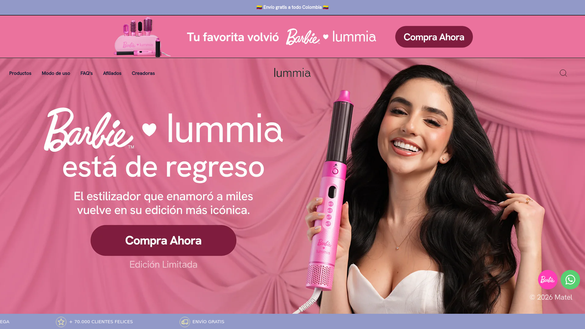 website screenshot of https://lummia.com.co/