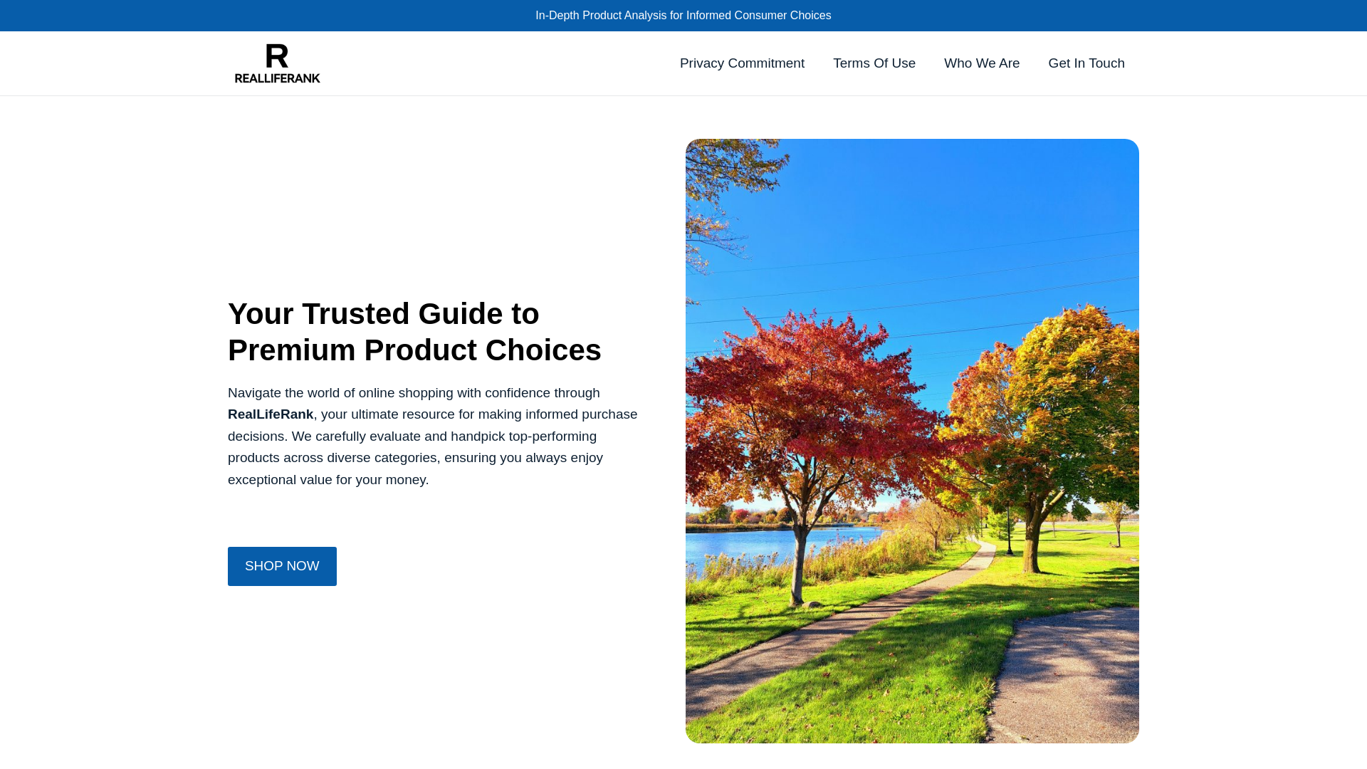 website screenshot of https://realliferank.com/