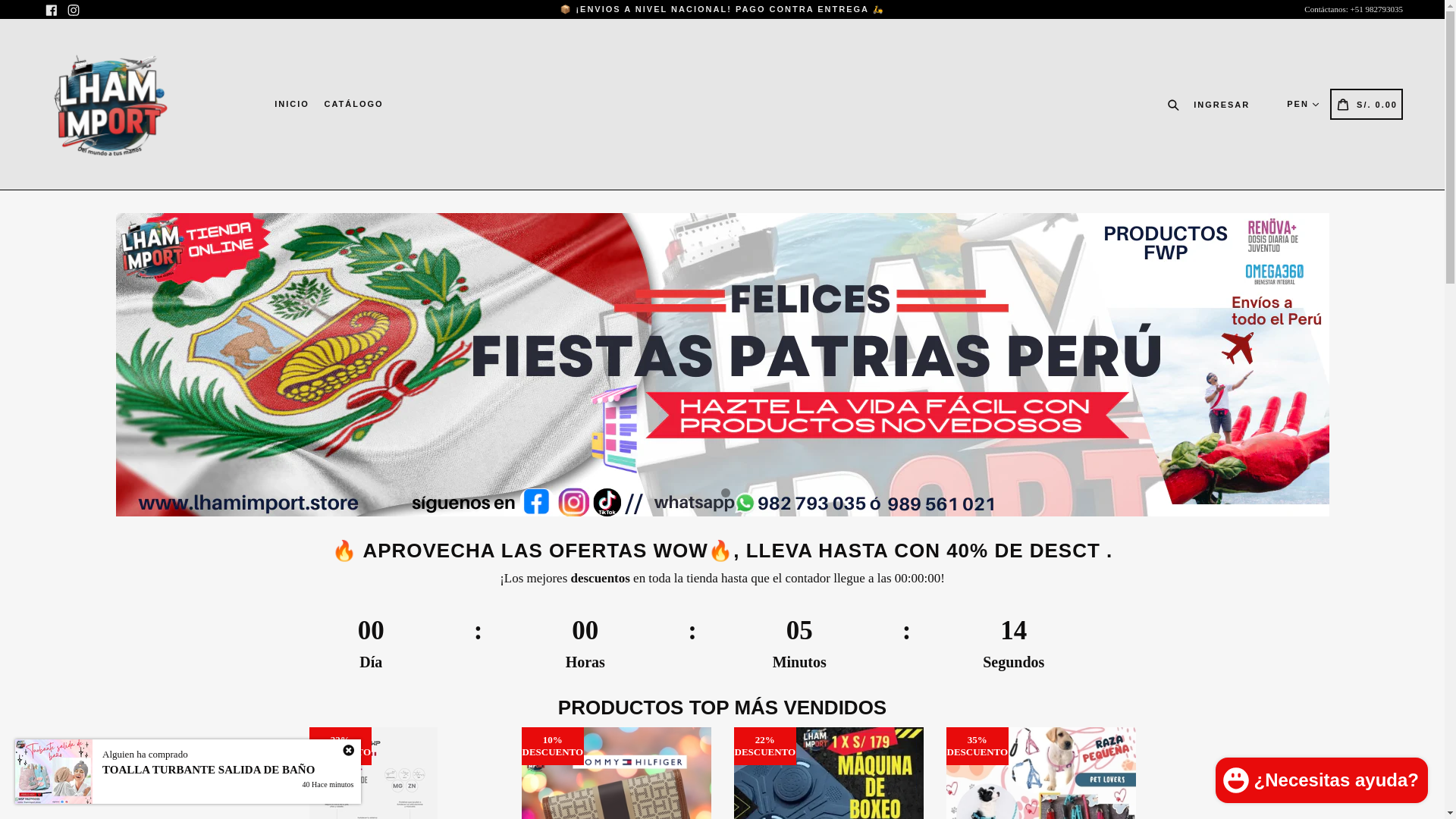 website screenshot of https://lhamimportybienestar.com/