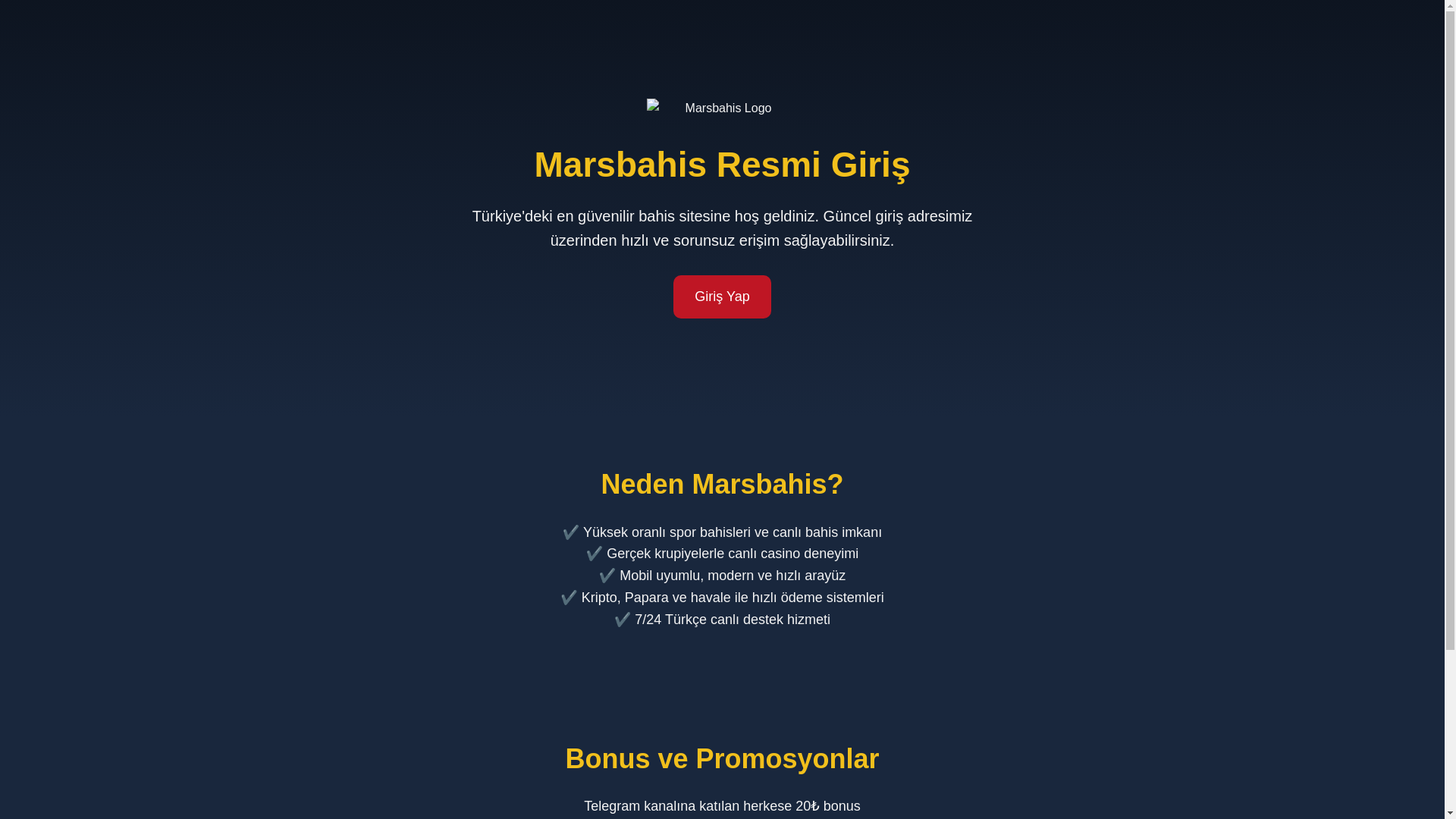 website screenshot of https://marsbahisinyeri.com/