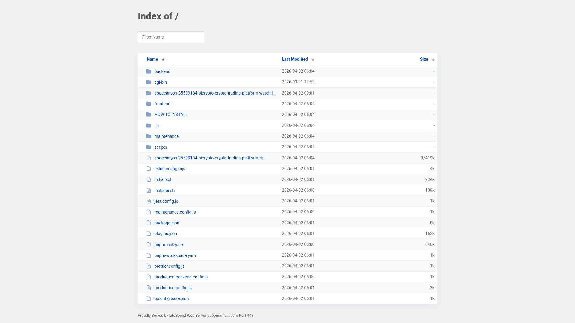 website screenshot of https://opncrmart.com/