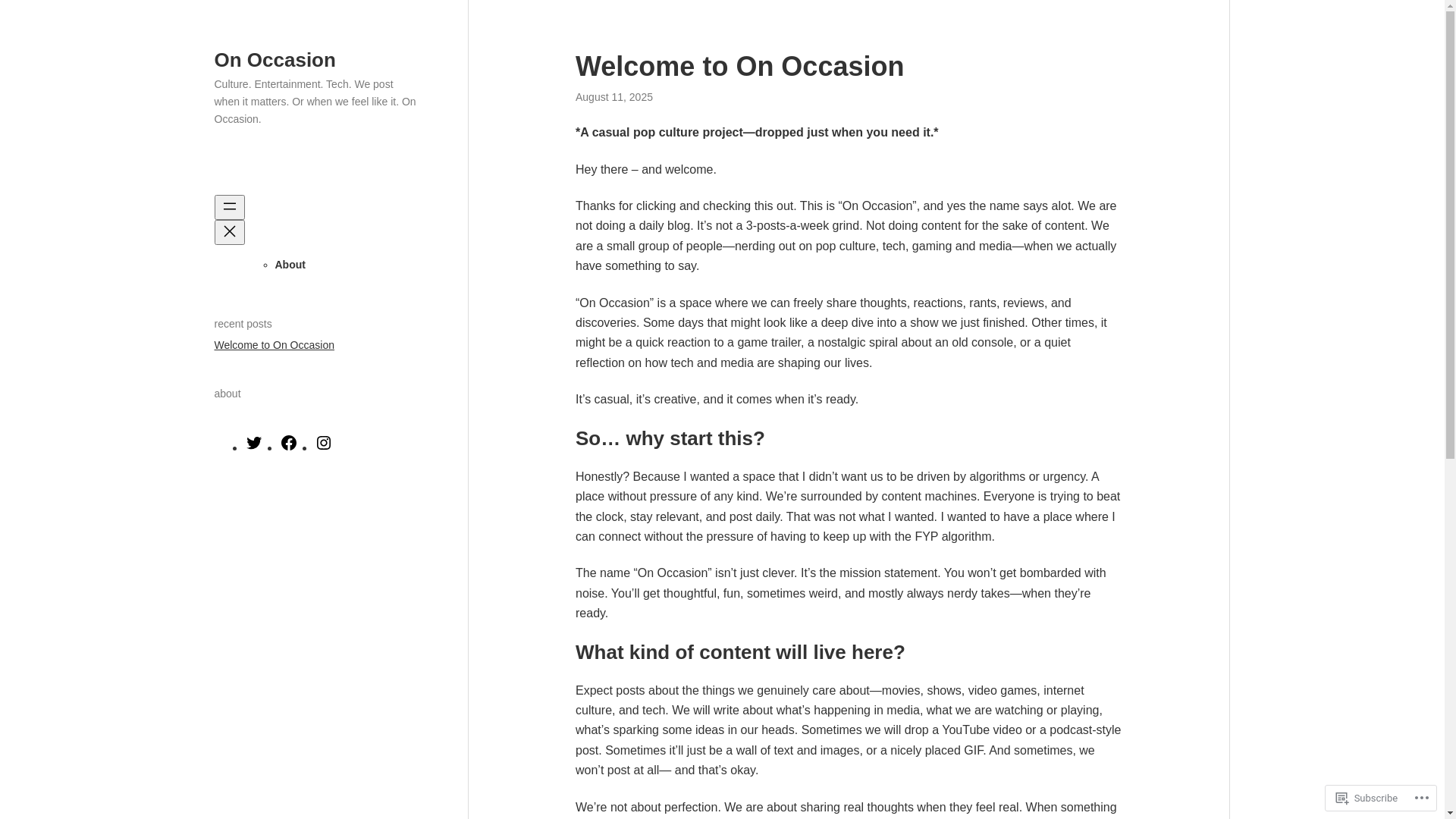 website screenshot of https://onoccasionmedia.com/
