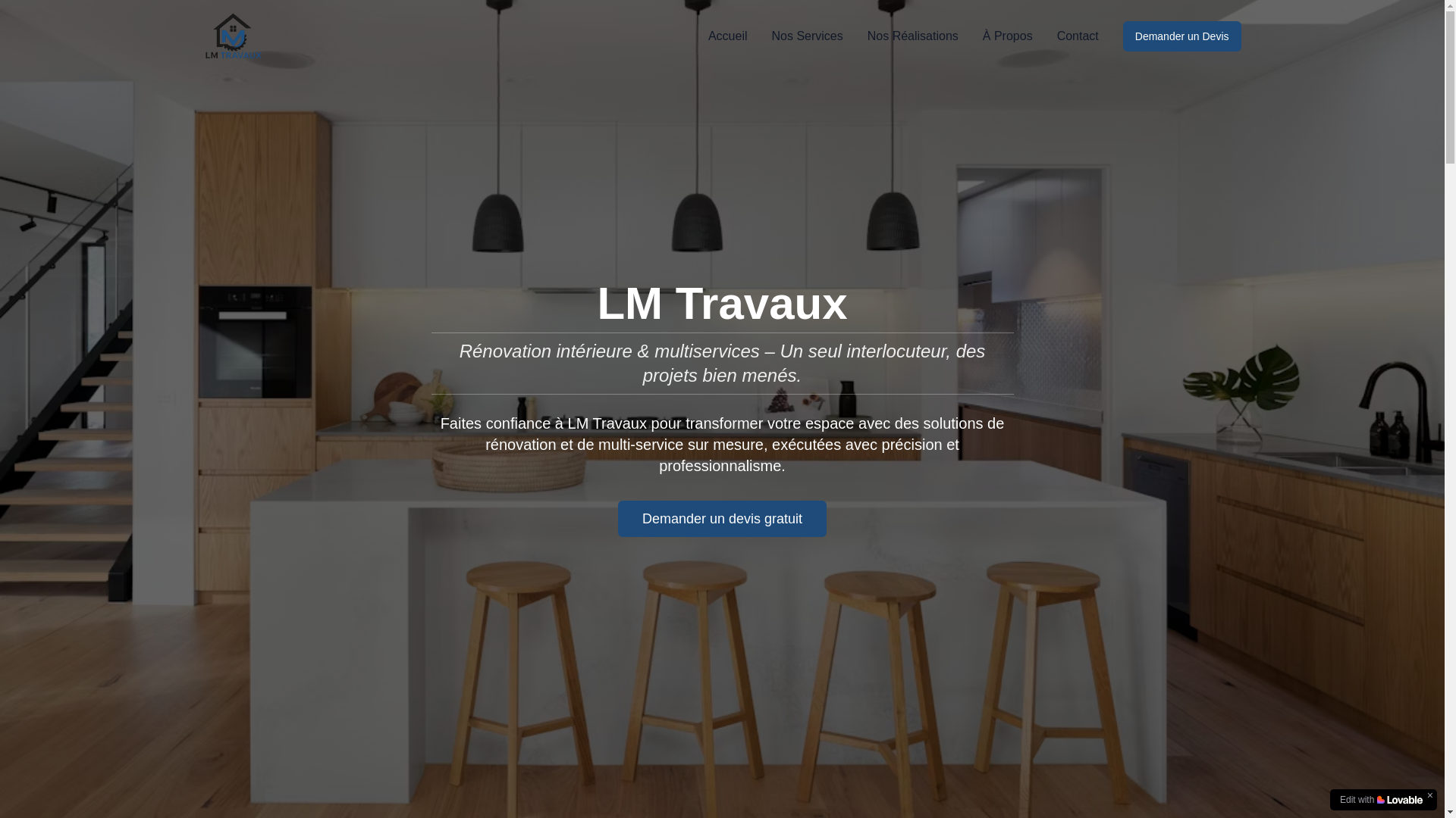 website screenshot of https://lmtravaux.com/
