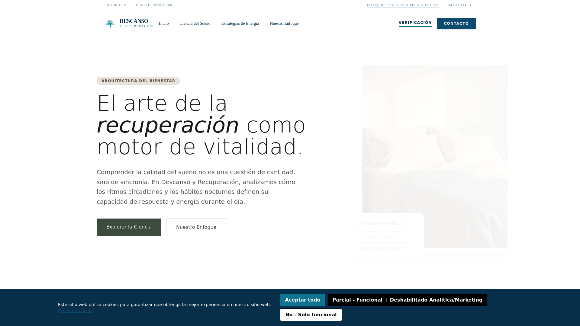 website screenshot of https://descansorecuperacion.info