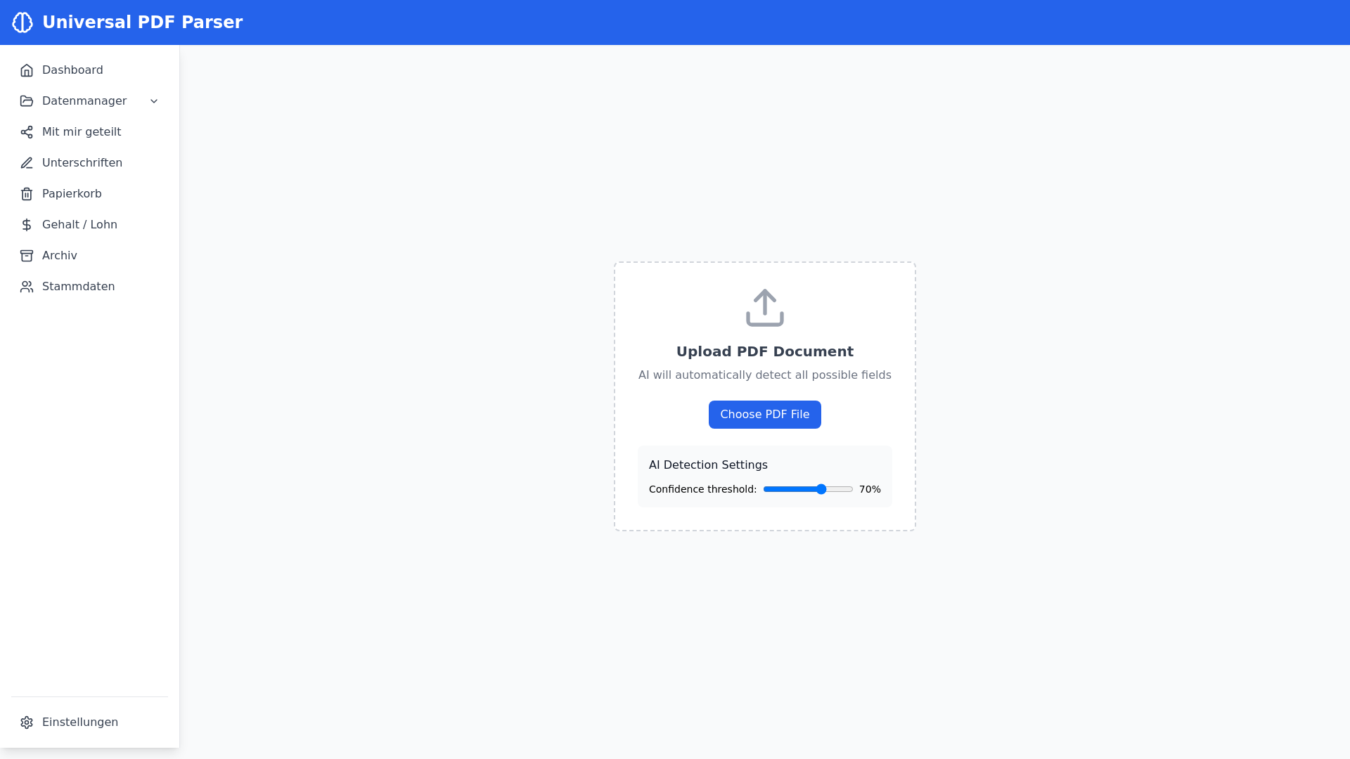website screenshot of https://universal-pdf-parser.pages.dev/