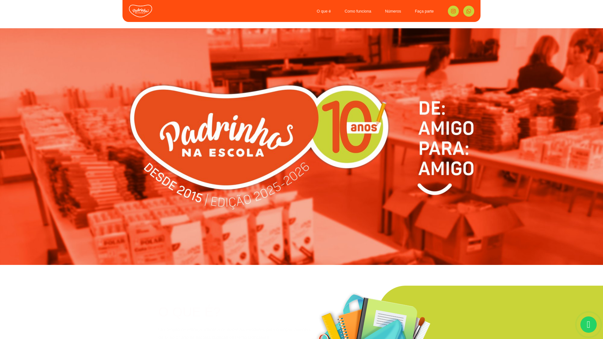 website screenshot of https://padrinhosnaescola.com.br