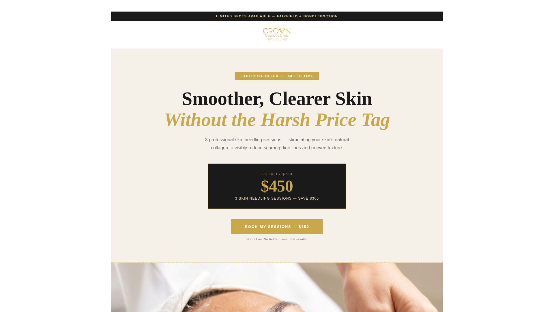 website screenshot of https://crowncosmeticlinic.com/