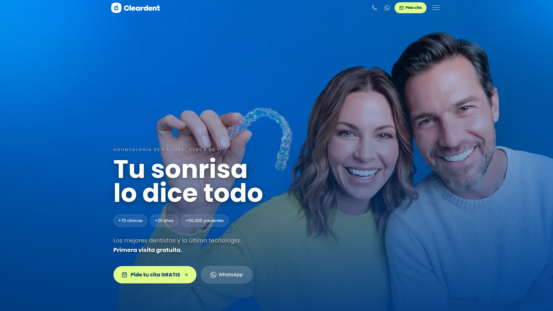 website screenshot of https://cleardent-web.pages.dev/
