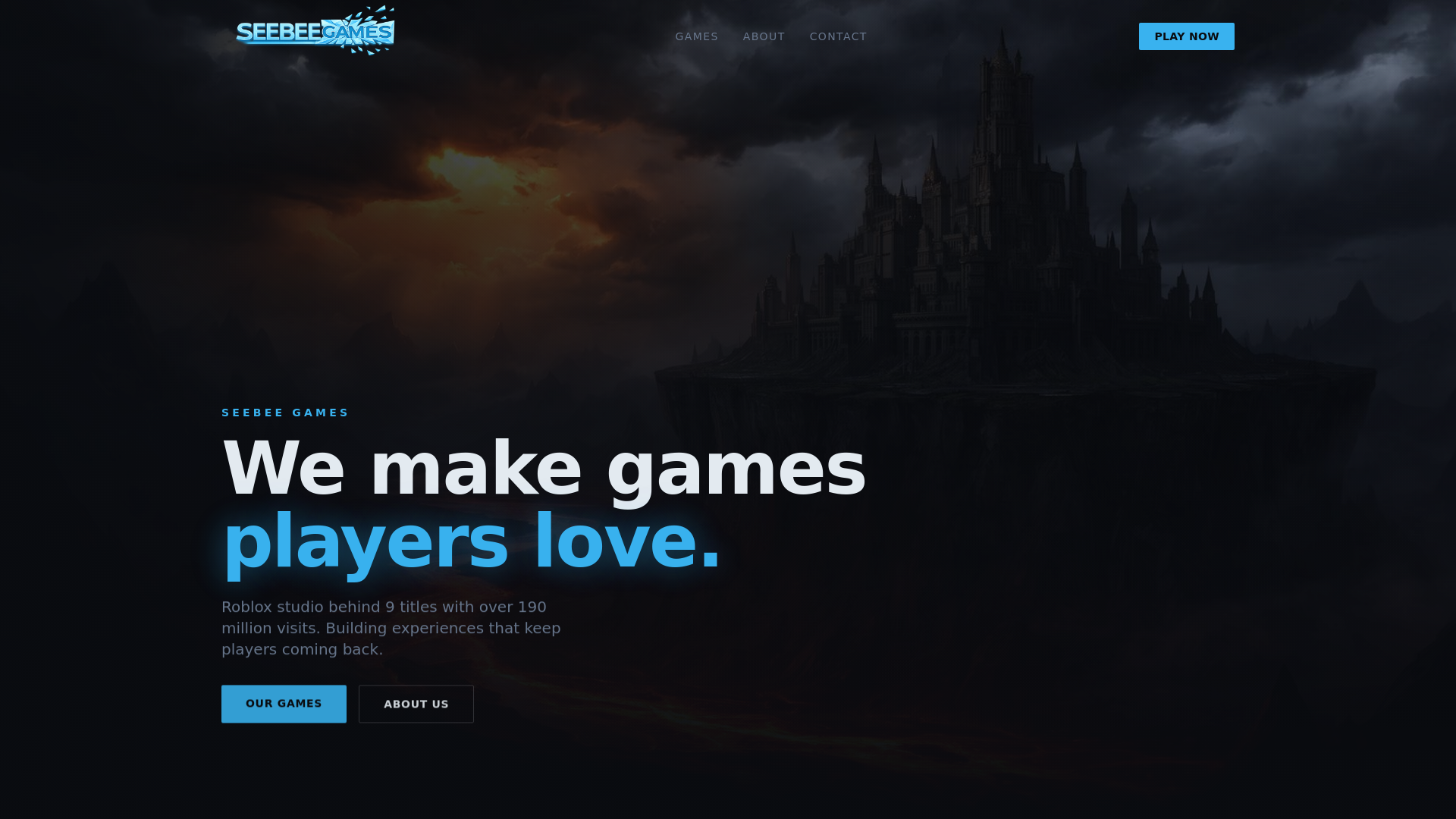 website screenshot of https://seebeegames.com/