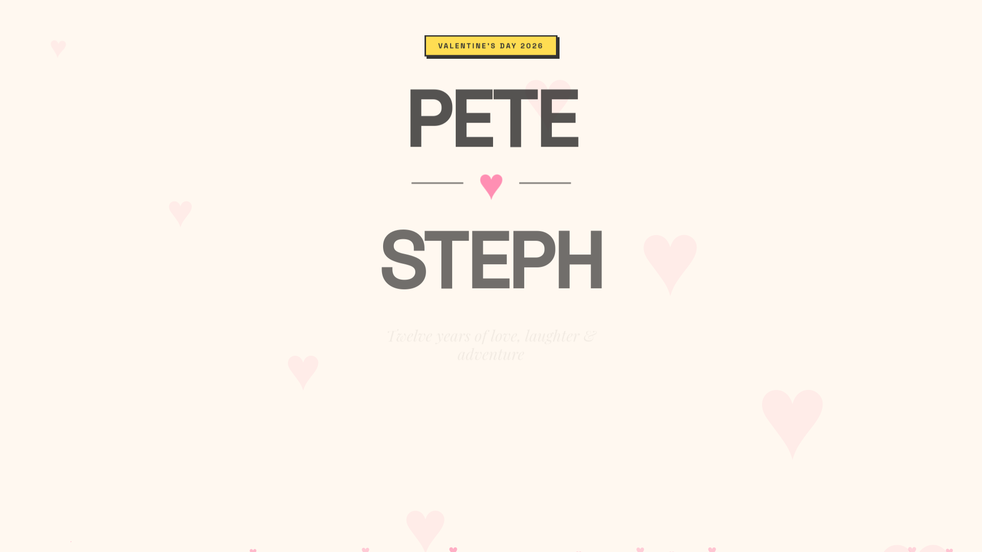 website screenshot of https://petelovessteph.com