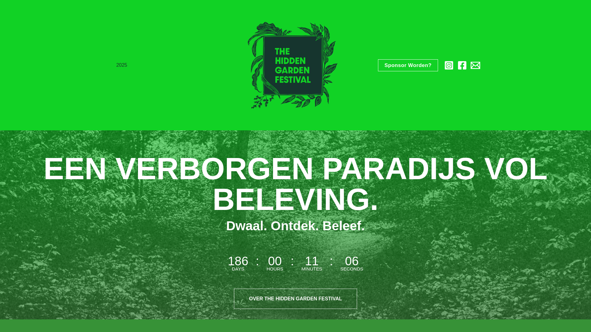 website screenshot of https://thehiddengardenfestival.nl/