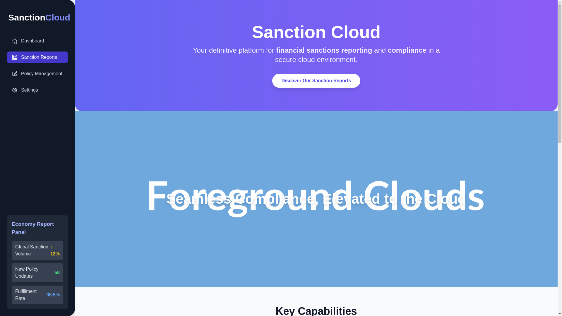 website screenshot of https://sanction.cloud/