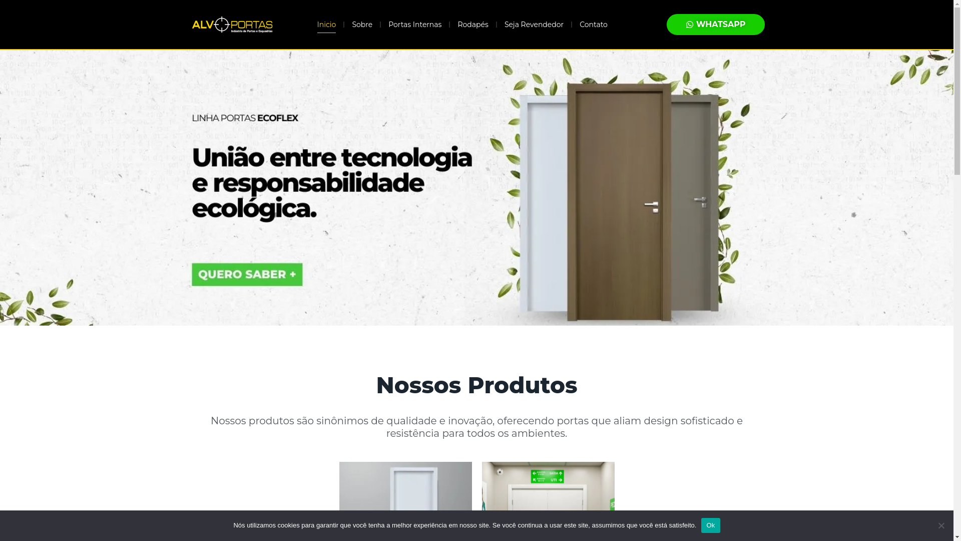 website screenshot of https://alvoportas.com.br/