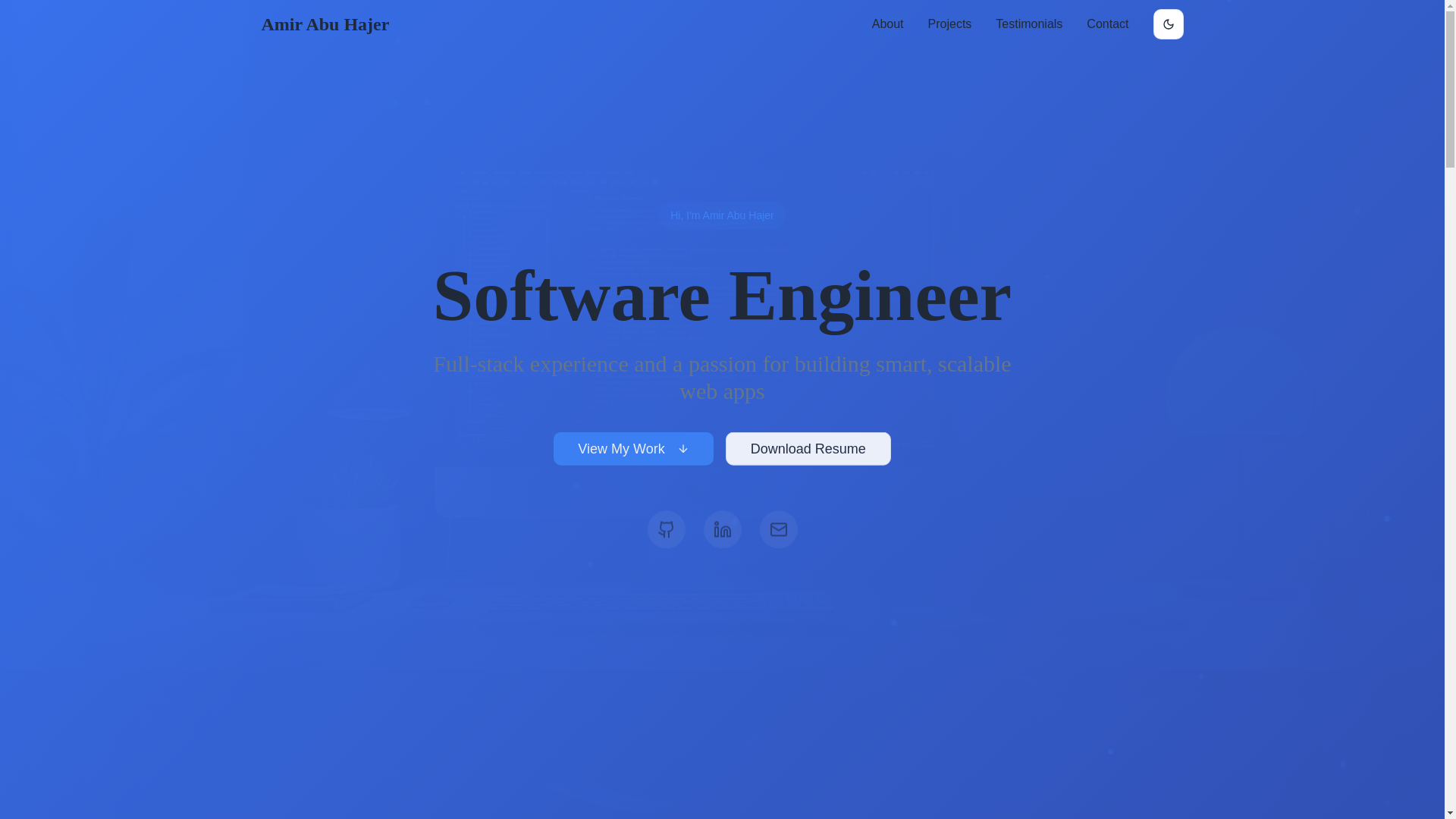 website screenshot of https://amirabuhajer.ca/