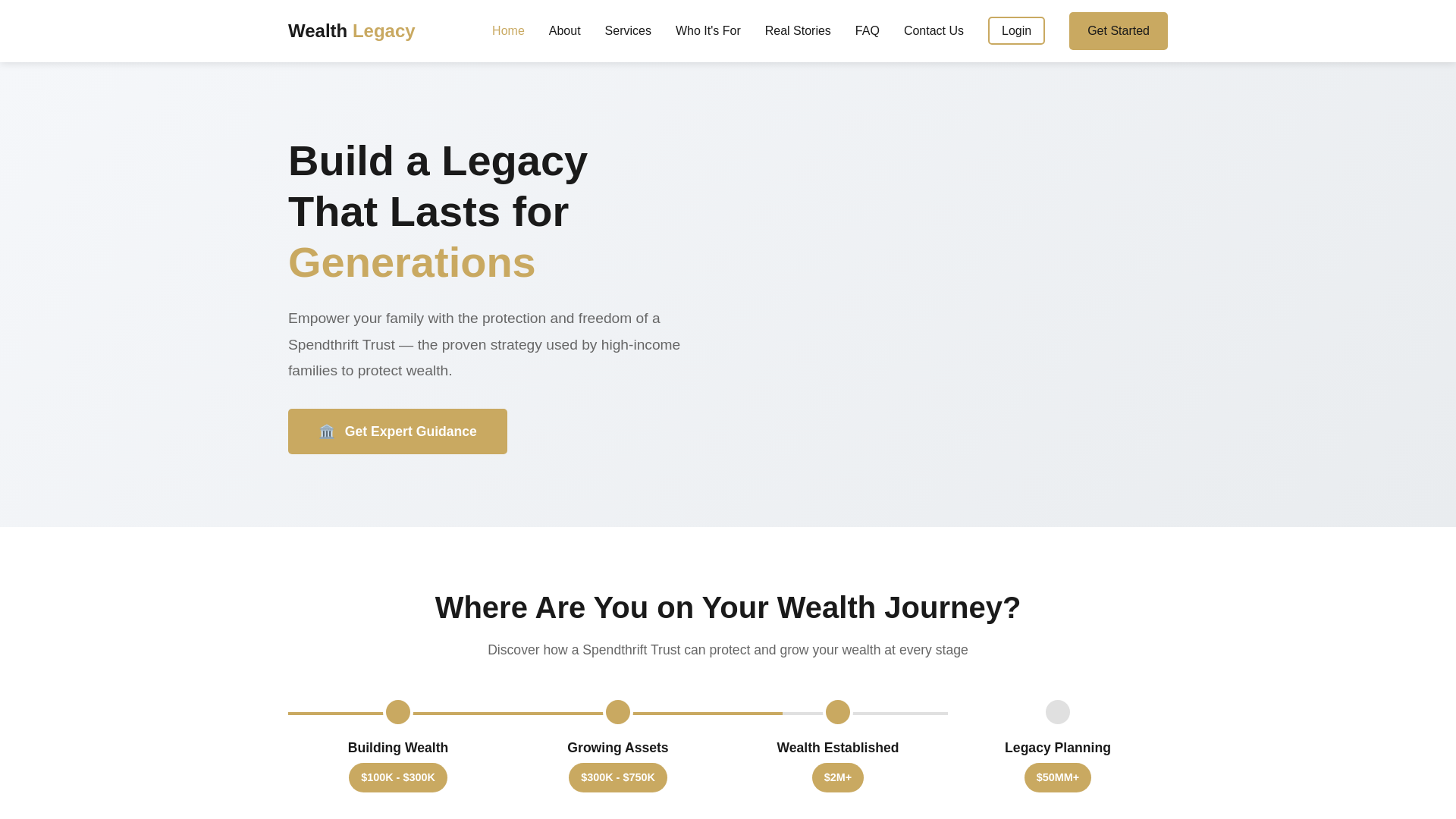 website screenshot of https://wealth-legacytrust.com/
