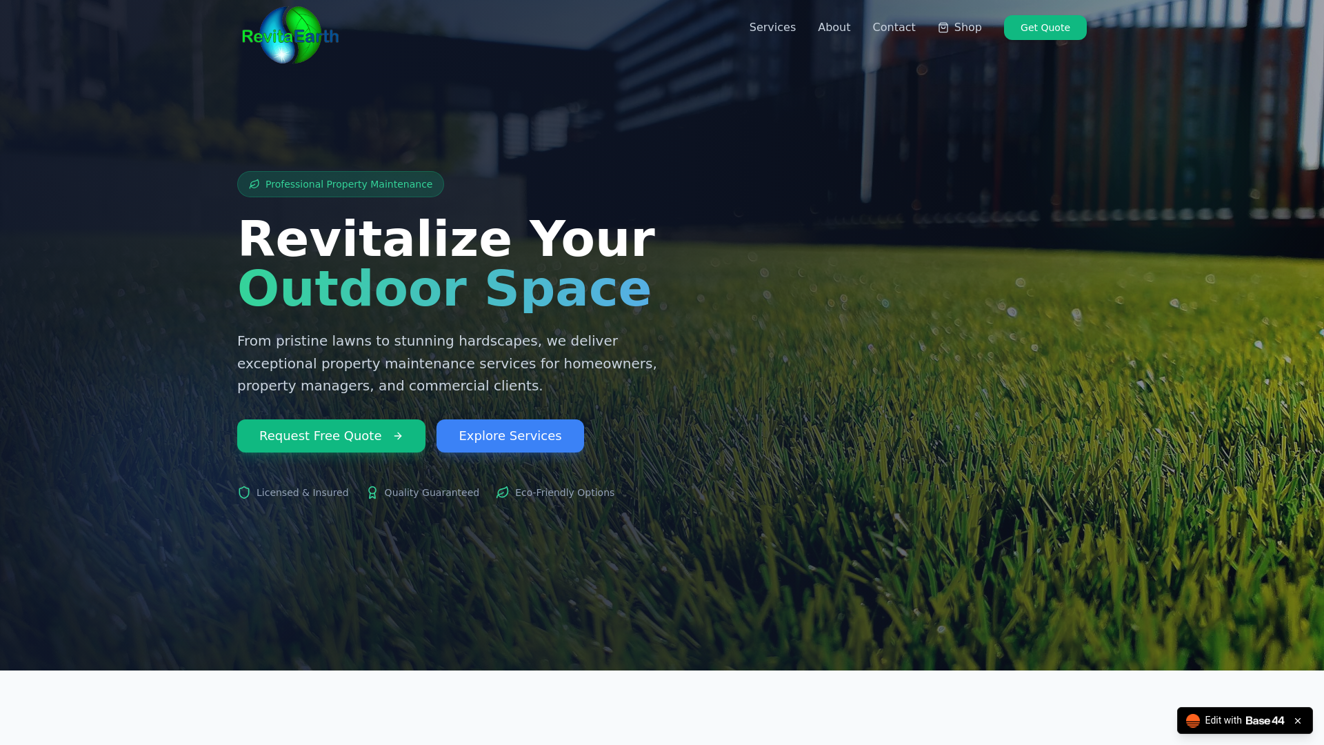 website screenshot of https://revitaearthtampa.com/