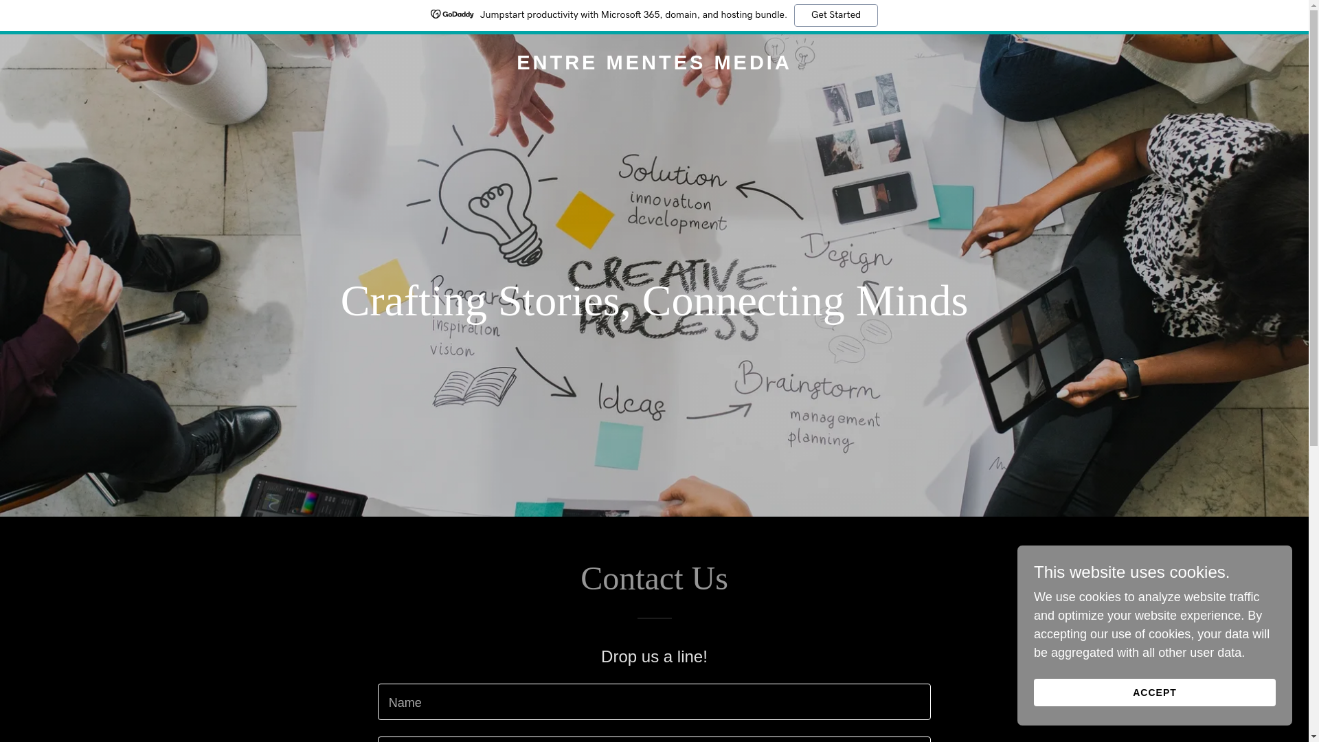 website screenshot of https://entrementesmedia.com/