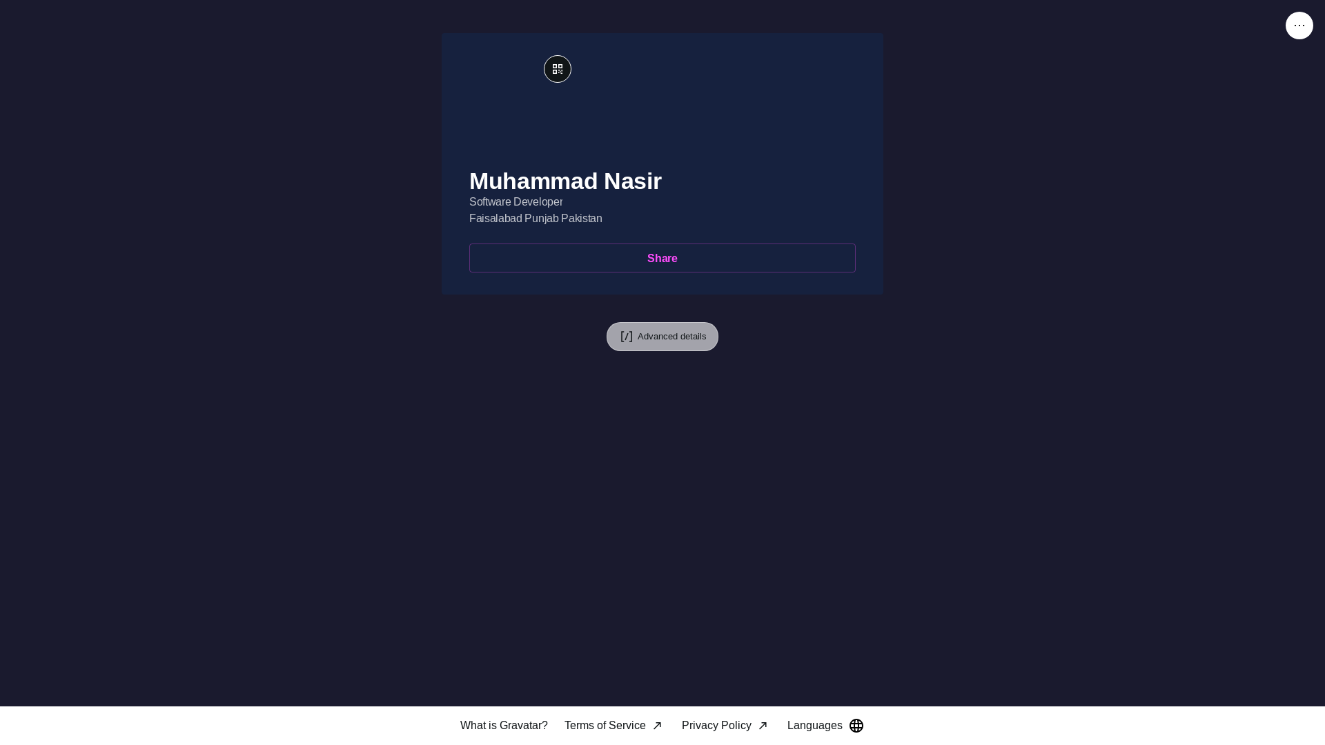 website screenshot of https://muhammadnasir.link/