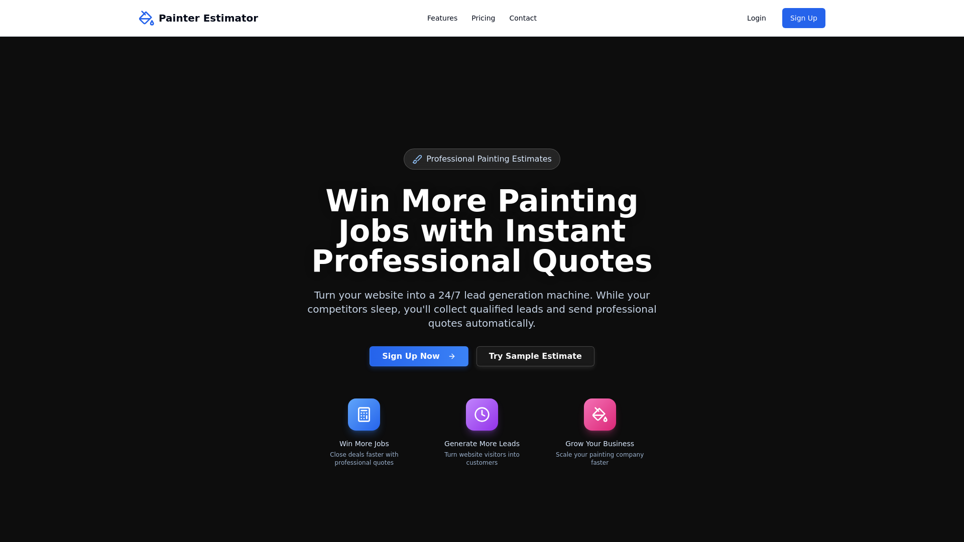 website screenshot of https://paint-quote-genie.pages.dev/