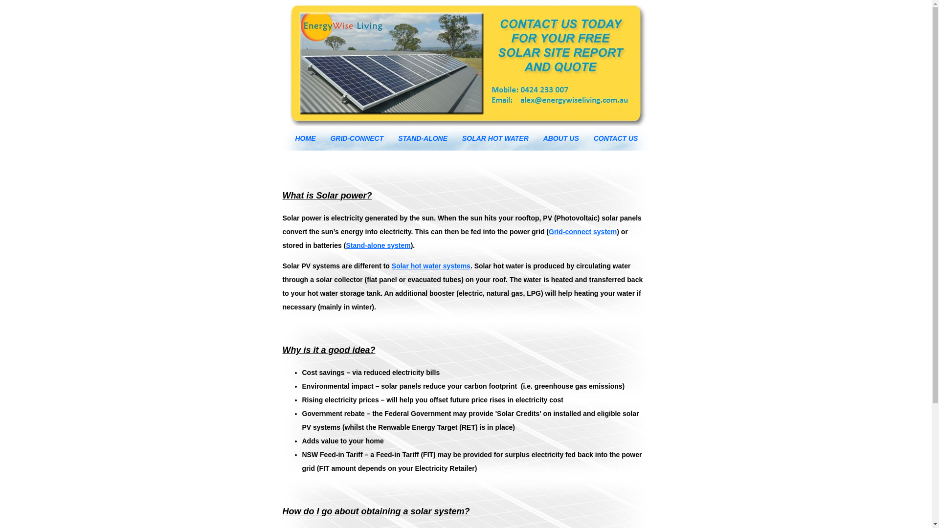 website screenshot of https://energywiseliving.online/