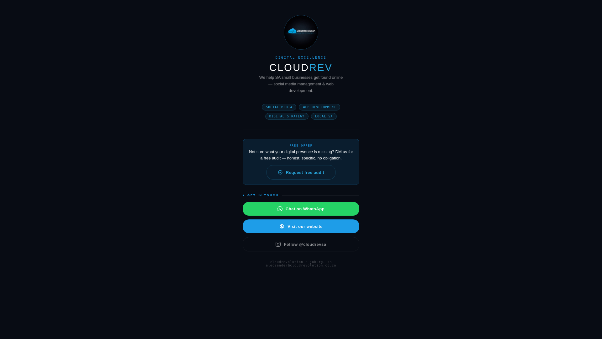 website screenshot of https://cloudrev.link/