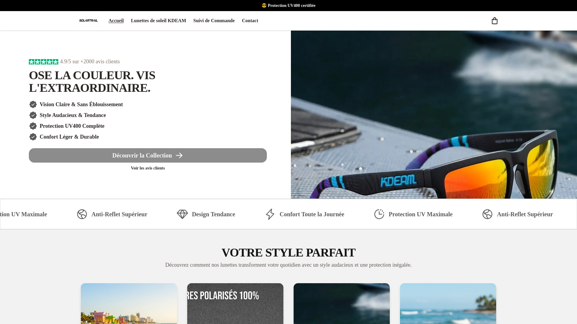 website screenshot of https://solartrail.fr/
