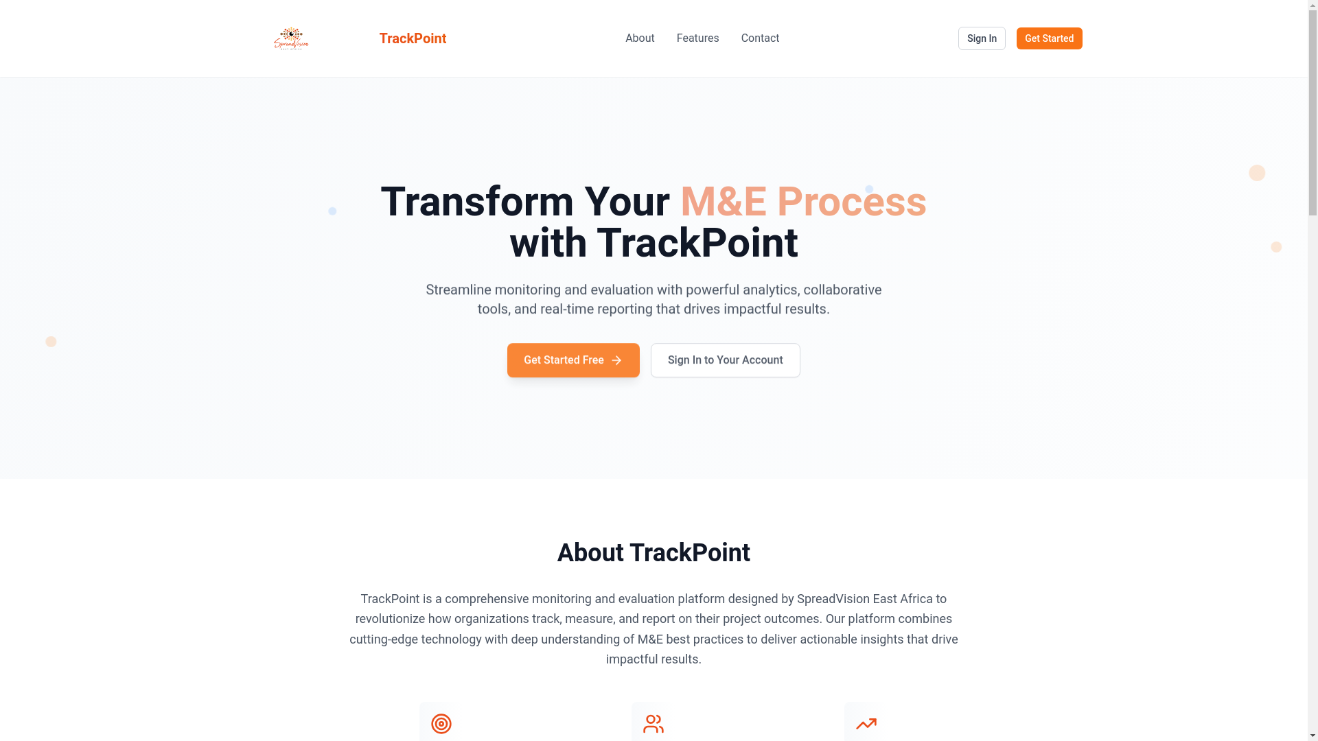 website screenshot of https://track-point.co/