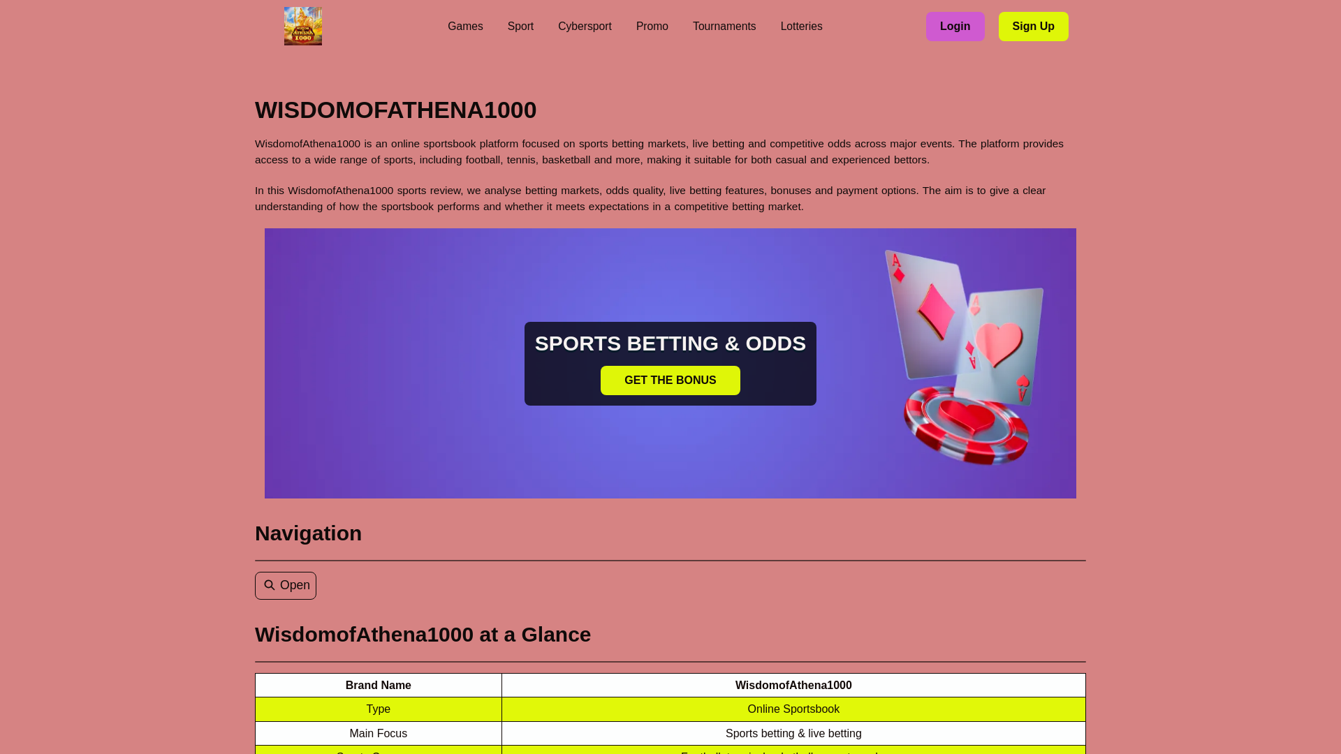 website screenshot of https://wisdomofathena1000slots.games/