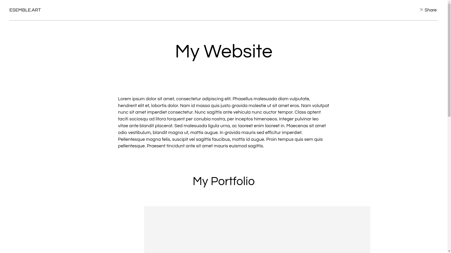 website screenshot of https://esemble.art/