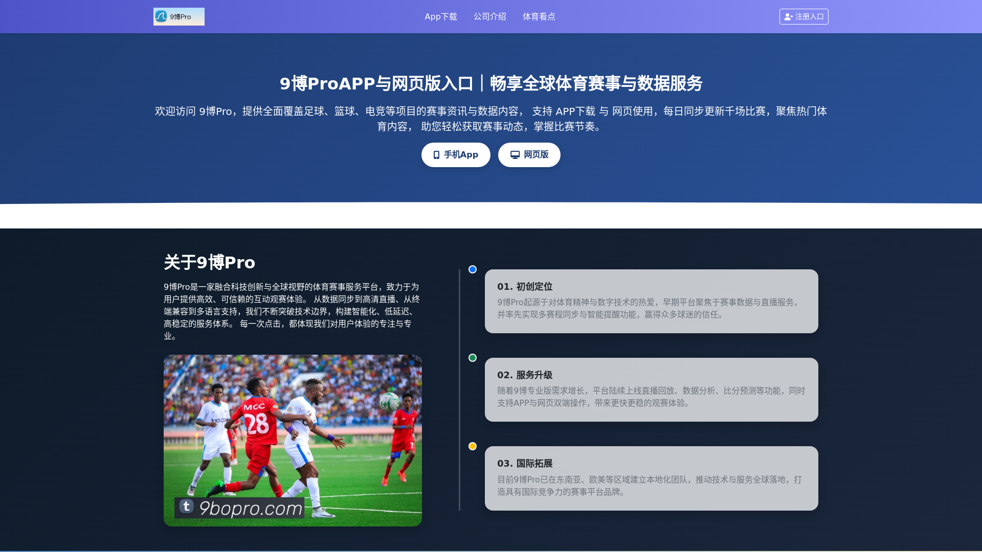 website screenshot of https://9bopro.com/