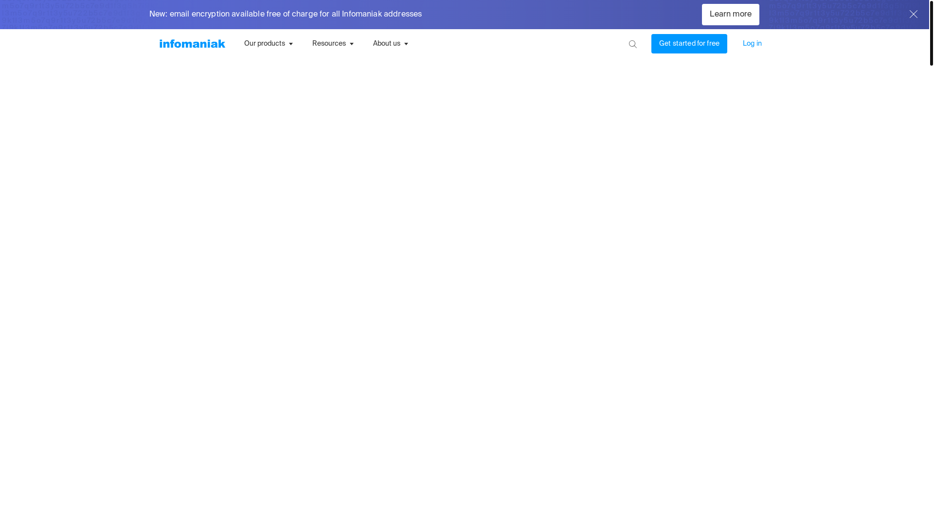 website screenshot of https://infomaniak.com/