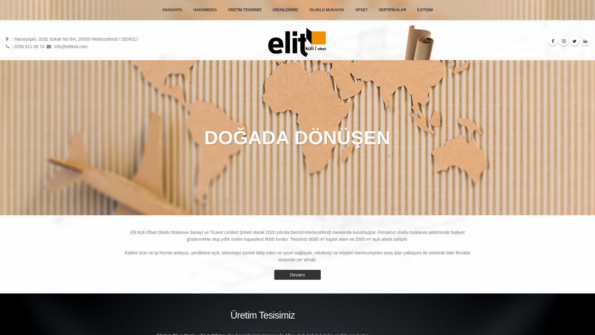 website screenshot of https://elitkoliofset.com