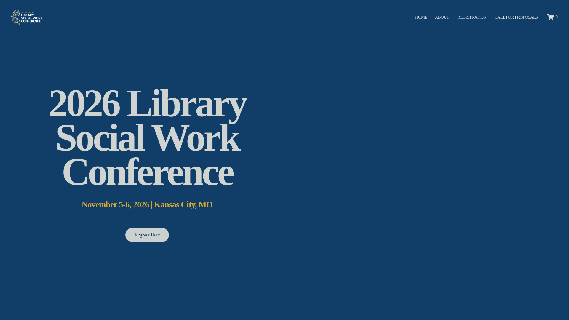 website screenshot of https://librarysocialworkconference.com/