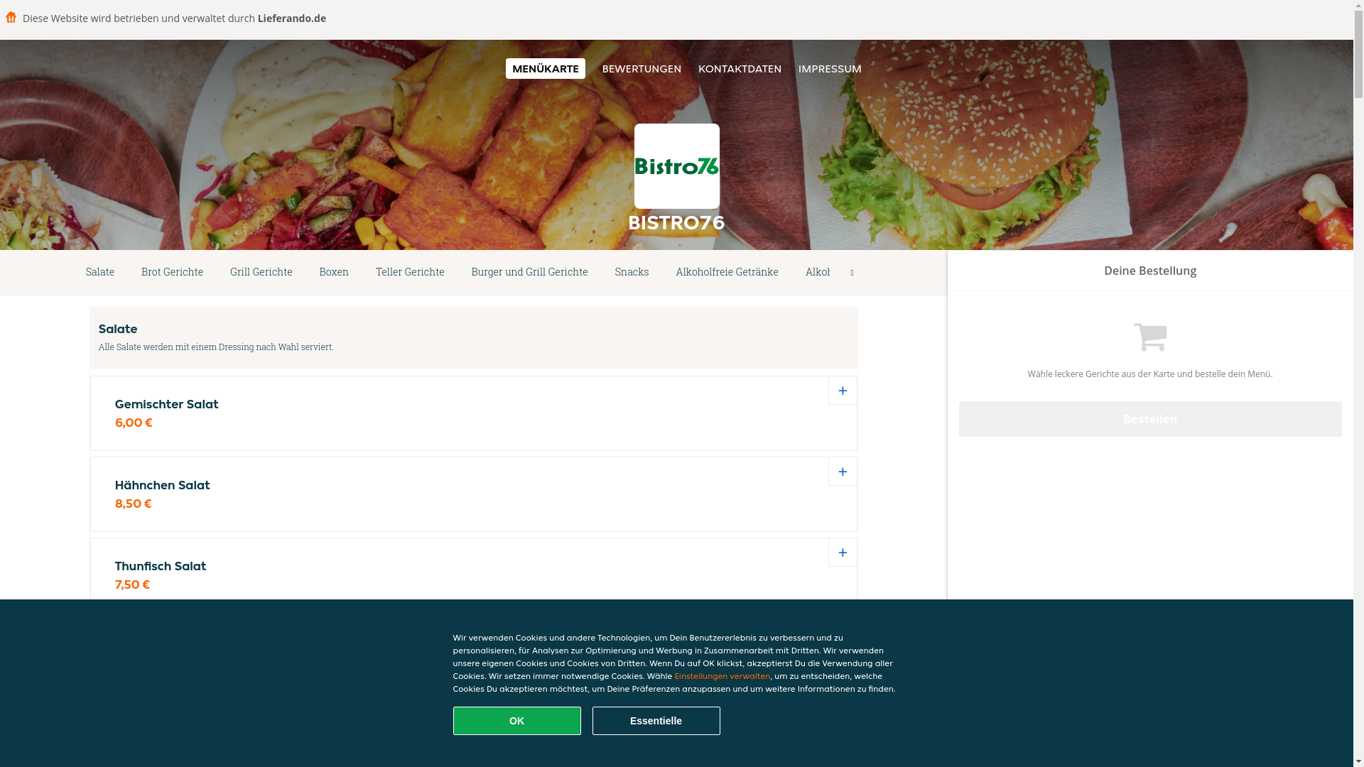 website screenshot of https://bistro76-hennigsdorf.de/